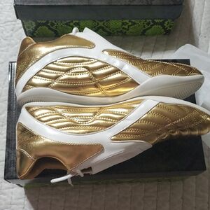 Cape Robbin Gold and White Women's Sneakers